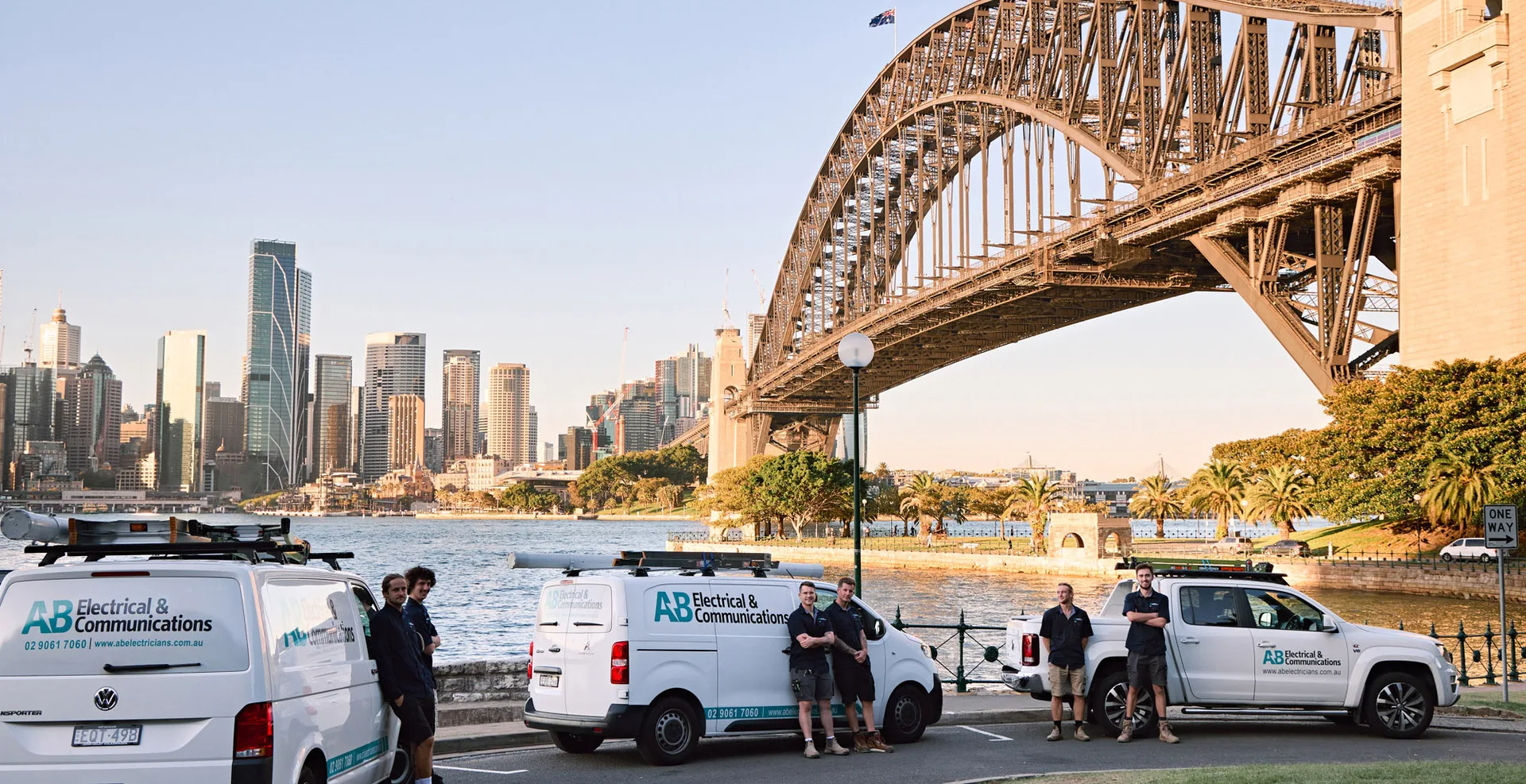 The Electricians Balmain team at the end of a run